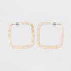 Acrylic Square Earrings - A New Day White, Women's