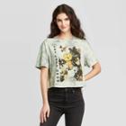 Women's Let Love Grow Short Sleeve Washed Cropped T-shirt - Mighty Fine (juniors') - Light Green