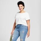 Women's Plus Size Meriwether Crew Neck Short Sleeve T-shirt - Universal Thread White