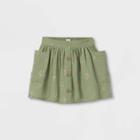 Girls' Button Detail Skirt - Cat & Jack Army Green