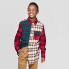 Oversizeboys' Long Sleeve Mixed Plaid Flannel Button-down Shirt - Art Class L Husky, Boy's, Size: Large Husky,