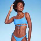 Women's Beaded Wrap Bralette Bikini Top - Wild Fable Bright Blue Xxs