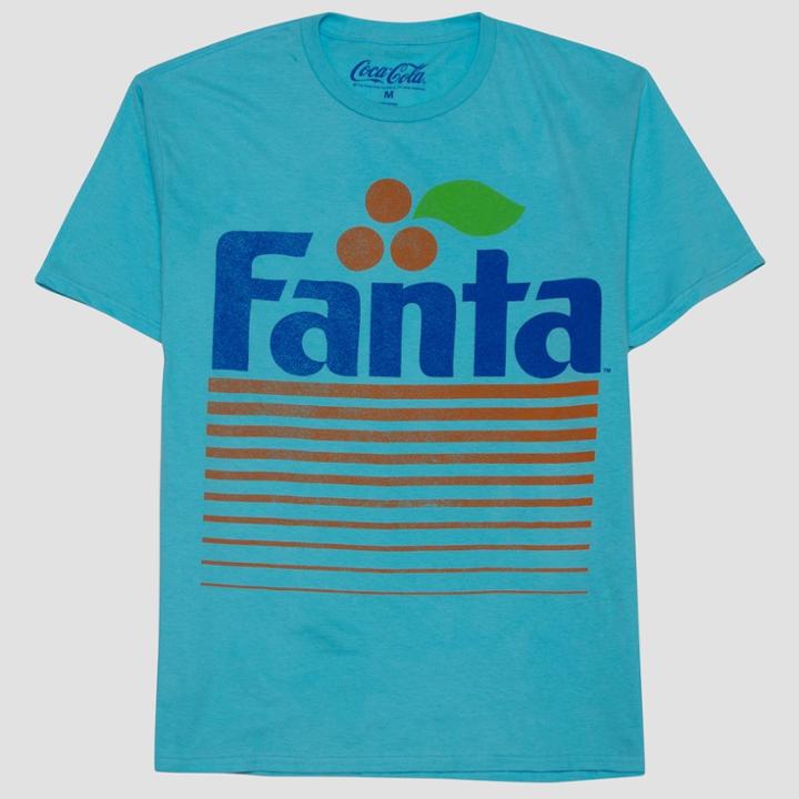 Coca-cola Men's Short Sleeve Fanta Crew T-shirt - Angel Blue