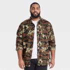 Men's Tall Camo Print Casual Fit Long Sleeve Button-down Shirt - Goodfellow & Co Dark Green/camo Print