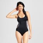 Clean Water Women's Tribal Trim Strappy One Piece Swimsuit - Black