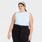 Women's Plus Size Muscle Tank Top - A New Day Blue