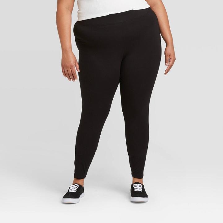 Women's Plus Size High-waisted Leggings - A New Day Black
