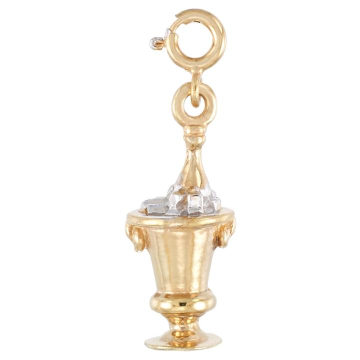 Target 14kt Gold And Silver Bonded Champagne On Ice Charm With Spring Ring-yellow Gold, Girl's,