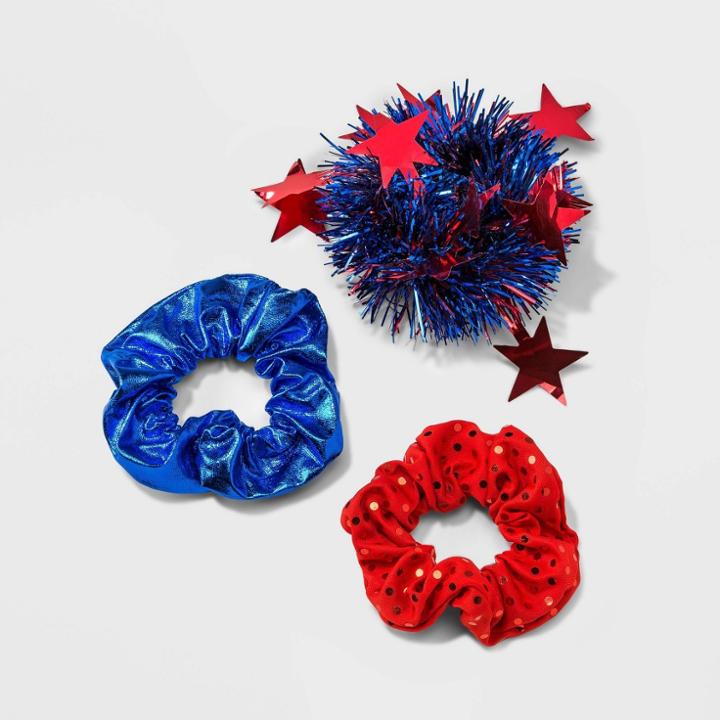 No Brand Americana Tinsel Sequin Hair Twister Set