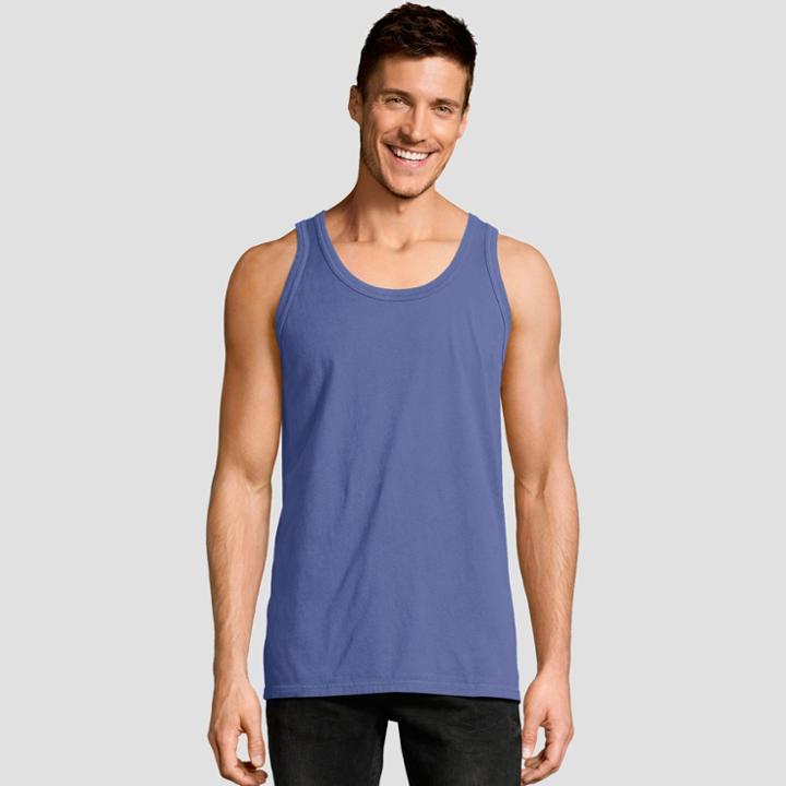 Hanes Men's 1901 Garment Dyed Tank Top - Deep Blue
