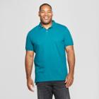 Men's Big & Tall Short Sleeve Loring Polo T-shirts - Goodfellow & Co Underseas Teal