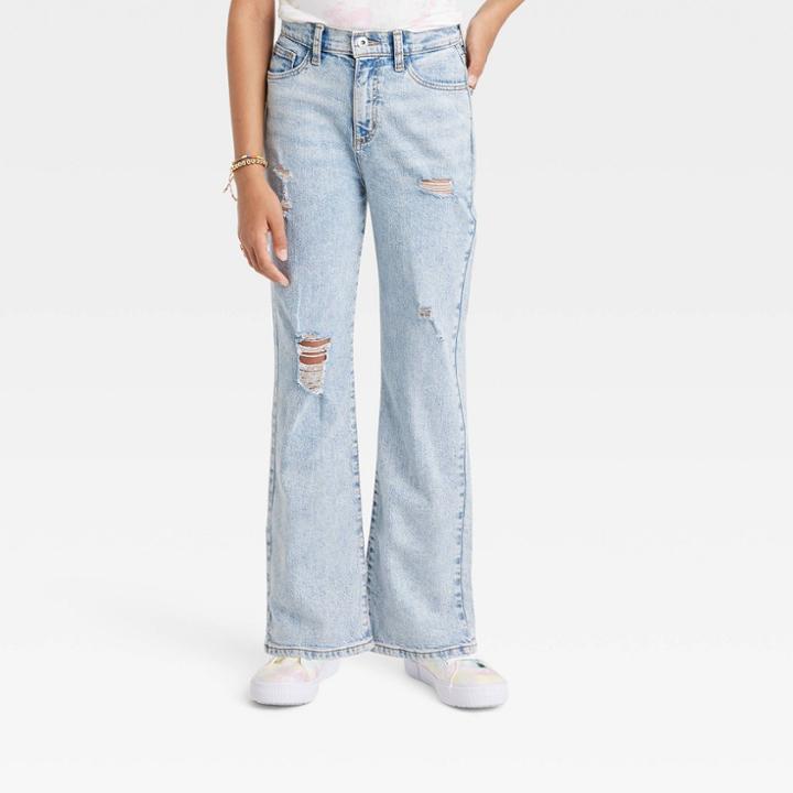 Girls' High-rise Dad Jeans - Art Class Light Wash