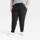 Women's Plus Size Tapered Stretch Woven Mid-rise Pants - All In Motion Black