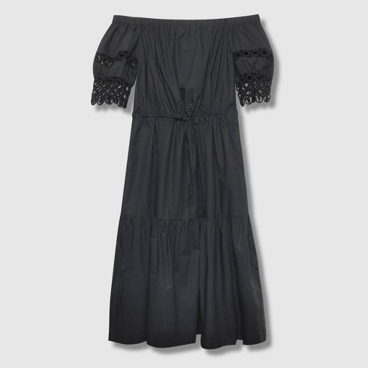 Women's Raglan Short Sleeve Off The Shoulder Dress - Who What Wear Black