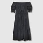 Women's Raglan Short Sleeve Off The Shoulder Dress - Who What Wear Black
