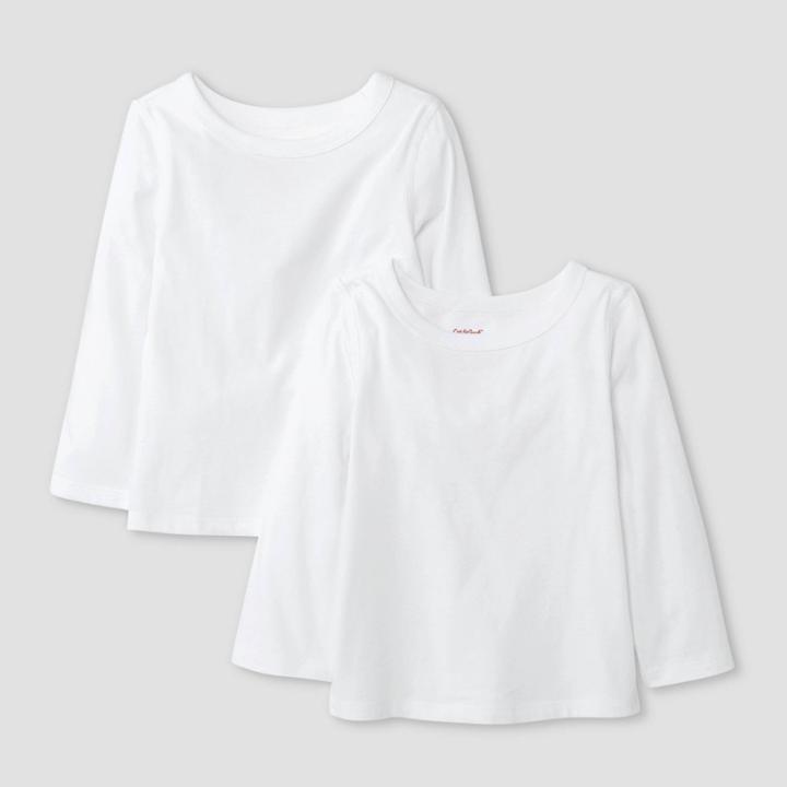 Toddler 2pk Adaptive Long Sleeve T-shirt - Cat & Jack White