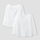 Toddler 2pk Adaptive Long Sleeve T-shirt - Cat & Jack White