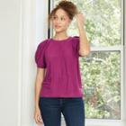 Women's Short Sleeve Crewneck Pullover Sweater - Universal Thread Purple
