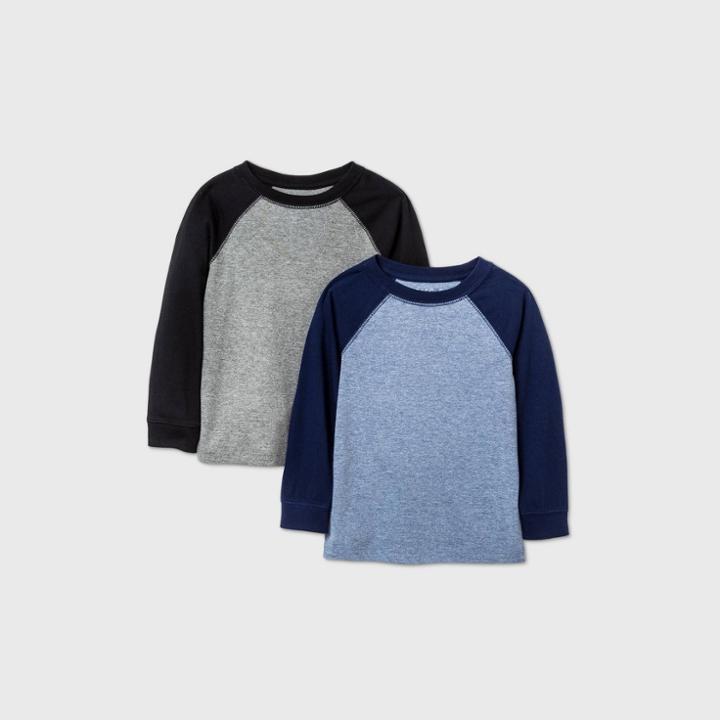 Toddler Boys' 2pk Raglan T-shirt - Cat & Jack Navy