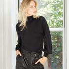 Women's Turtleneck Pullover Sweater - Who What Wear Black