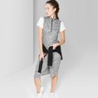 Women's Sleeveless Zip Front Knit Midi Dress - Wild Fable Black/white