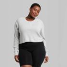 Women's Plus Size Long Sleeve Thermal Henley T-shirt - Wild Fable Heather Gray