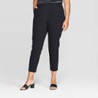 Women's Plus Size Skinny Pull On Ponte Trouser - Ava & Viv Black X