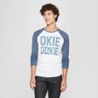 Men's Long Sleeve Okie Dokie Raglan Graphic T-shirt - Awake White/blue M,