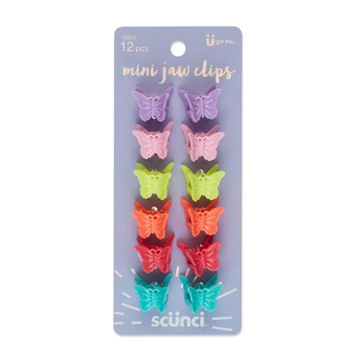 Scunci Butterfly Bright Colors Mini Jaw Clips