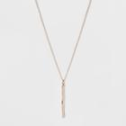 Textured Bar Long Necklace (34) - A New Day Rose Gold