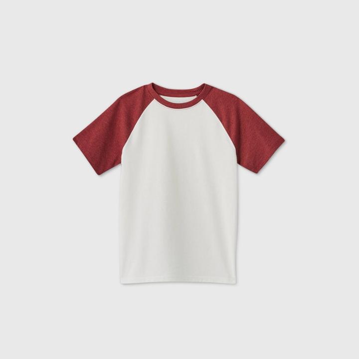 Boys' Short Sleeve Baseball Favorite T-shirt - Cat & Jack Red/cream