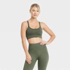 Women's Ribbed Seamless Bra - Joylab Olive Green