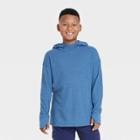 Boys' Long Sleeve Waffle Hooded Sweatshirt - All In Motion Blue