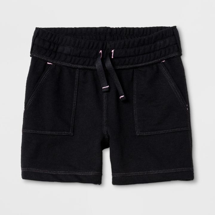 Toddler Girls' Adaptive Knit Shorts - Cat & Jack Black
