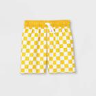 Toddler Boys' Checkered Swim Trunks - Cat & Jack Yellow/white