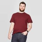 Men's Tall Pinstripe Standard Fit Crew Neck T-shirt - Goodfellow & Co Black Raspberry