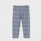 Girls' Gingham Capri Leggings - Cat & Jack White/navy