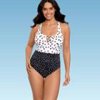 Women's Slimming Control Strappy Cut Out Crossback One Piece Swimsuit - Beach Betty By Miracle Brands Black