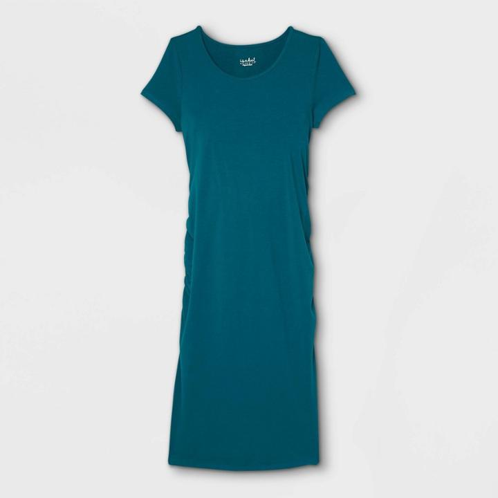 Short Sleeve T-shirt Maternity Dress - Isabel Maternity By Ingrid & Isabel Teal
