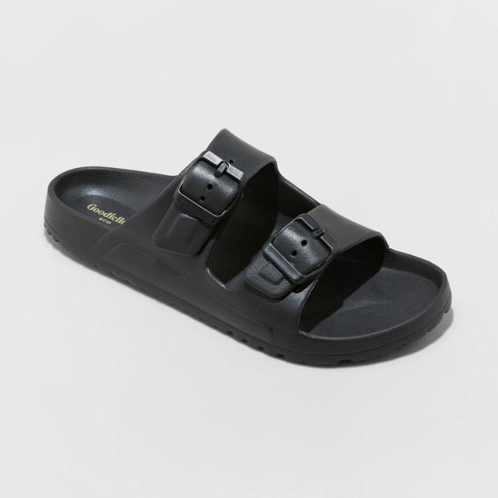 Men's Carson Two Band Slide Sandals - Goodfellow & Co Black