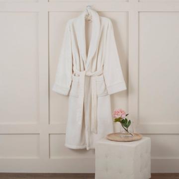 Shea Mink Medium Bath Robe Ivory - Vellux