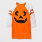 Shinsung Tongsang Men's 3/4 Sleeve Jack'o'lantern Raglan T-shirt - Orange