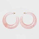 Sugarfix By Baublebar Monochrome Resin Hoop Earrings - Light Pink, Women's