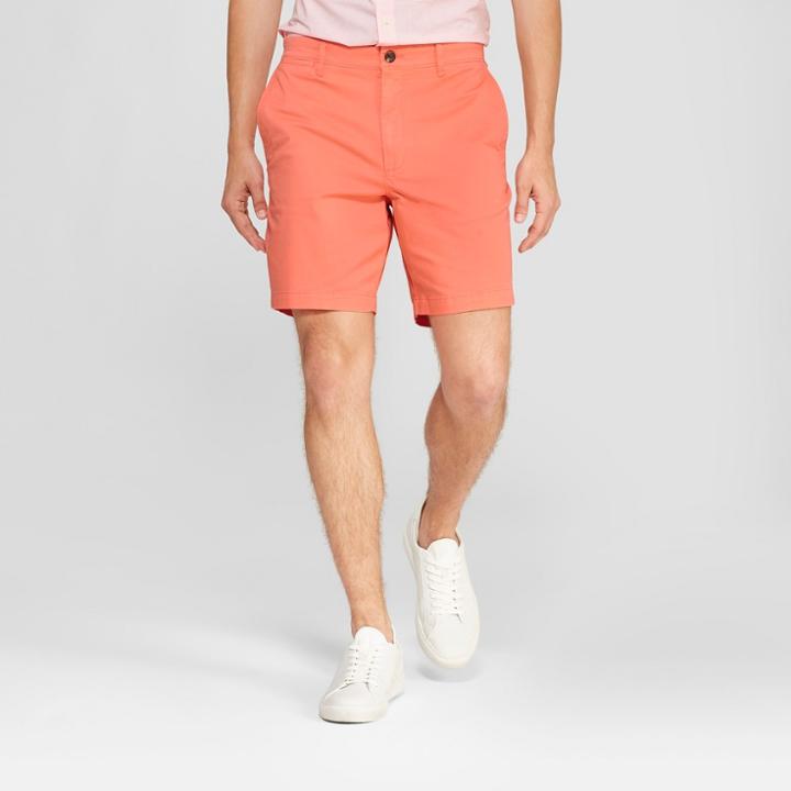 Target Men's 7 Linden Flat Front Chino Shorts - Goodfellow & Co Sunbeam Pink