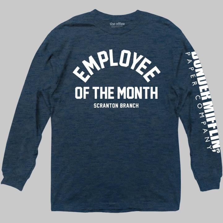 Ripple Junction Men's The Office Employee Of The Month Long Sleeve Graphic T-shirt Navy M, Men's, Size: