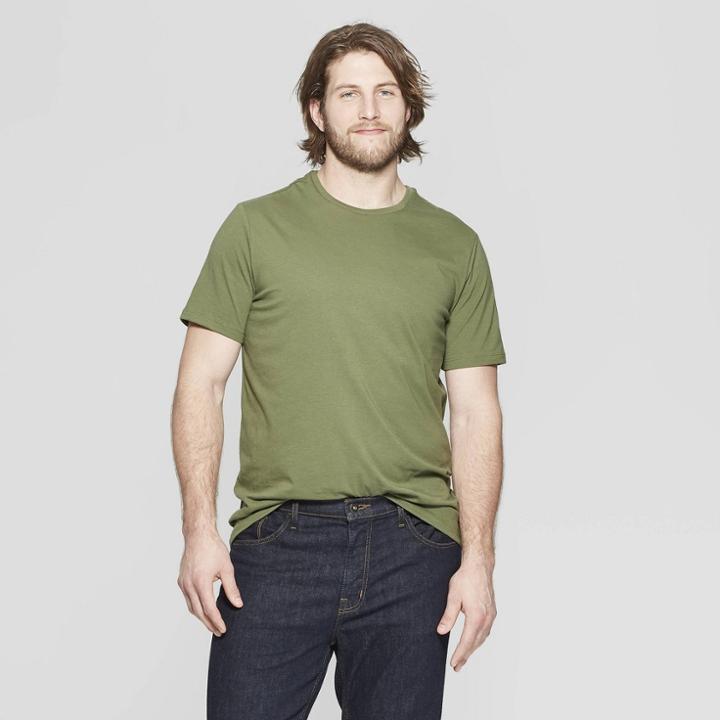 Men's Big & Tall Regular Fit Short Sleeve Lyndale Crew T-shirt - Goodfellow & Co Orchid