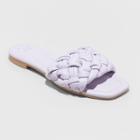 Women's Carissa Woven Slide Sandals - A New Day Lavender