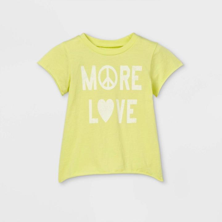 Grayson Mini Toddler Girls' 'more Love' Short Sleeve T-shirt - Yellow