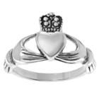 Women's Journee Collection Polished Claddagh Ring In Sterling Silver -