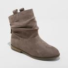 Girls' April Microsuede Scrunch Ankle Fashion Boots - Cat & Jack Gray